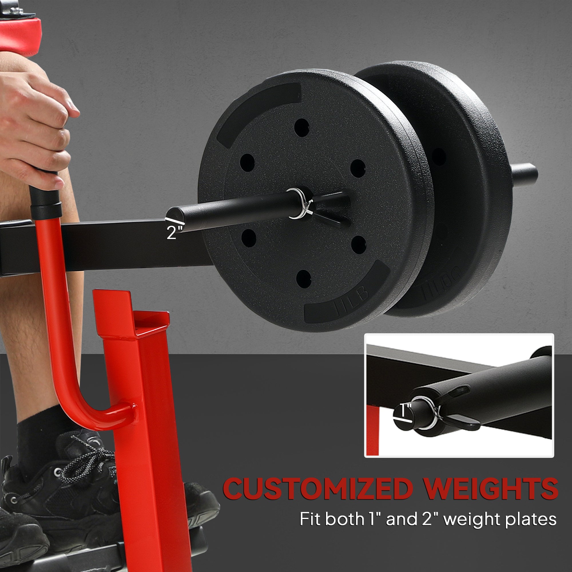 Adjustable Seated Calf Raise Machine – Red