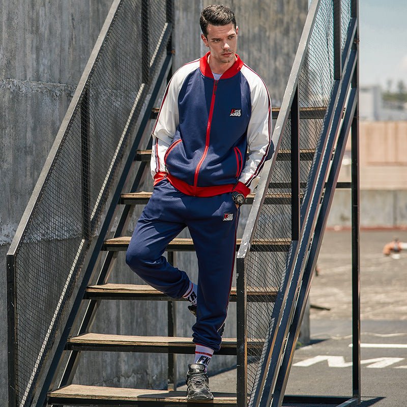 Men's Colorblock Tracksuit Jogging Set