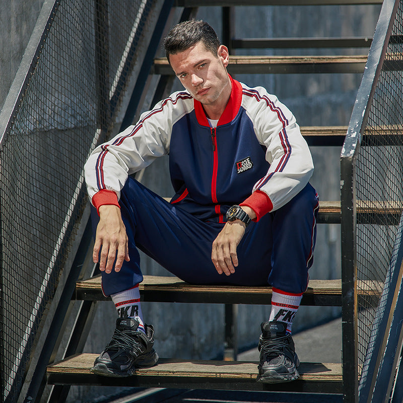 Men's Colorblock Tracksuit Jogging Set