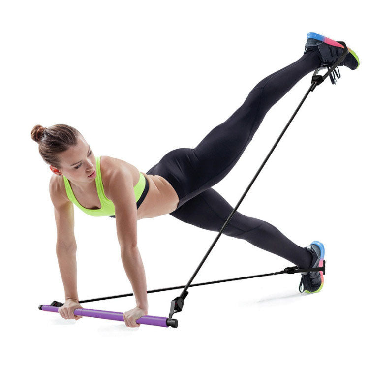 Multifunctional Pilates Bar with Resistance Bands for Full Body Training