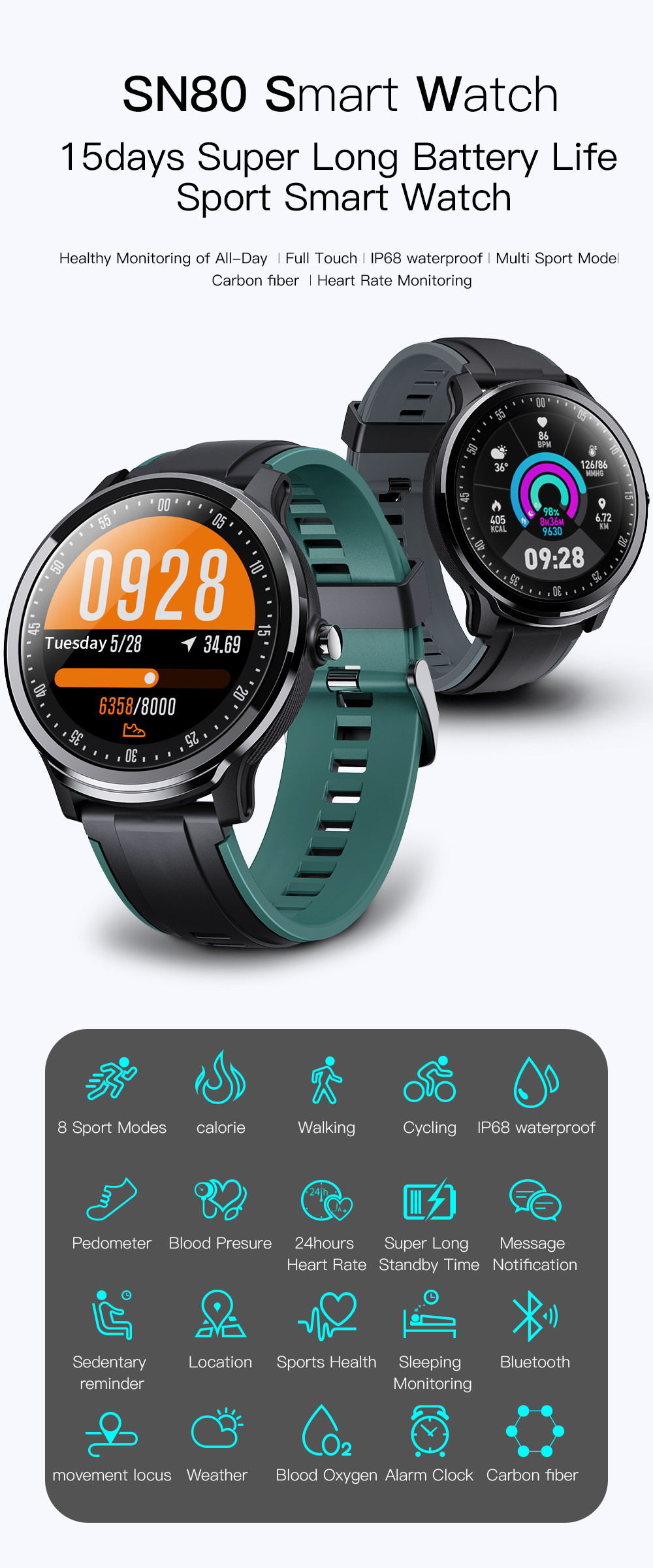 SN80 Fashion Smart Watch
