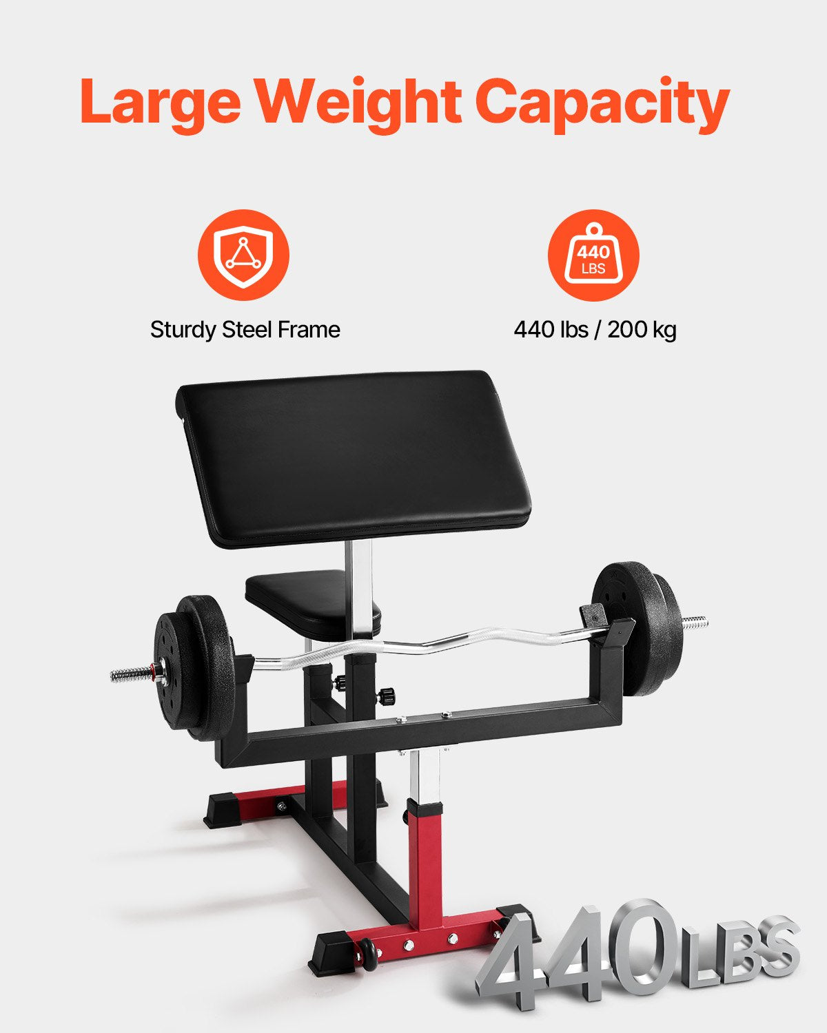 Preacher Curl Bicep Bench – 440lbs