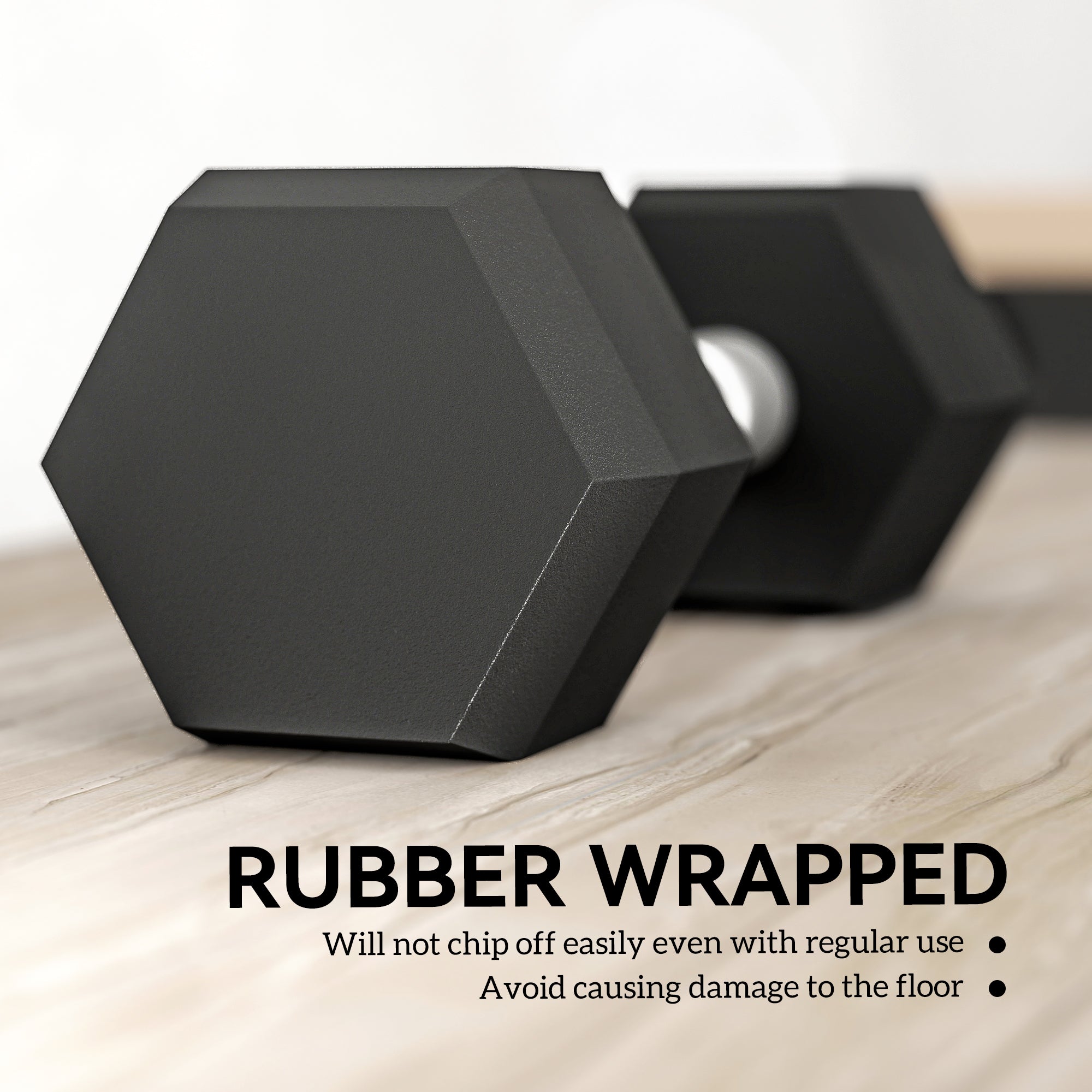 2x6kg Rubber Hex Dumbbell Set (Variant)