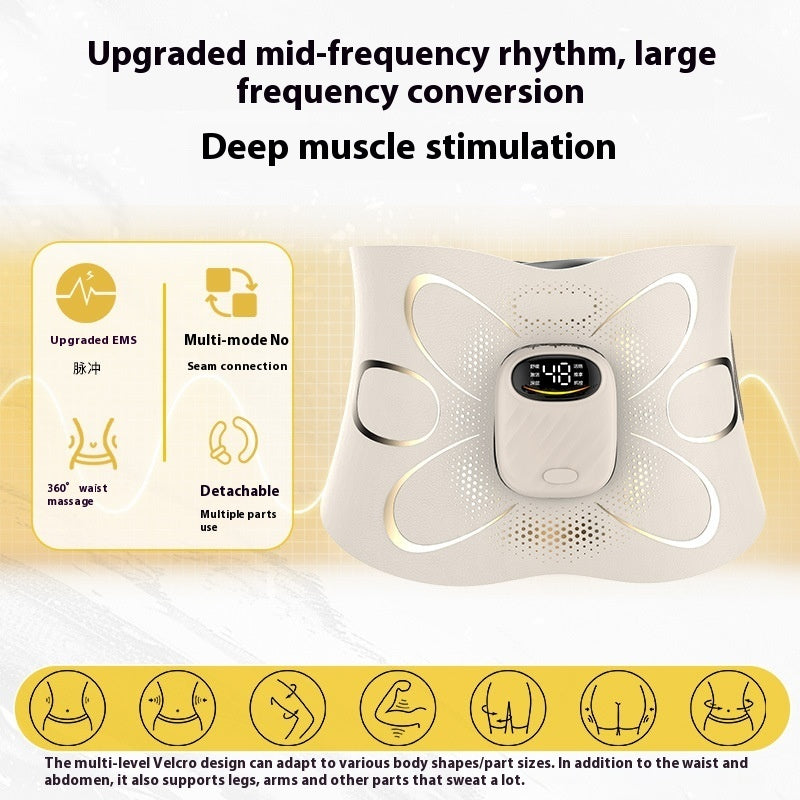 Heat Compress Fitness Massage Belt with upgraded EMS, multi-mode, and deep muscle stimulation features.