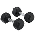 2x10kg Rubber Hex Dumbbell Set