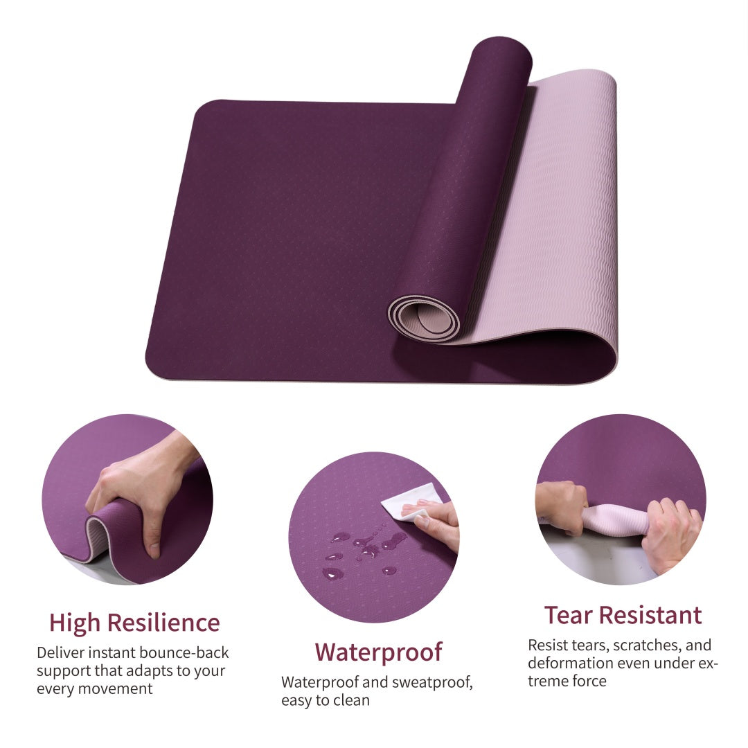 TPE Non-Slip Yoga Mat 72x24 (Blue)