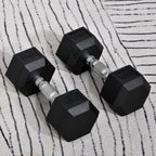 2x10kg Rubber Hex Dumbbell Set