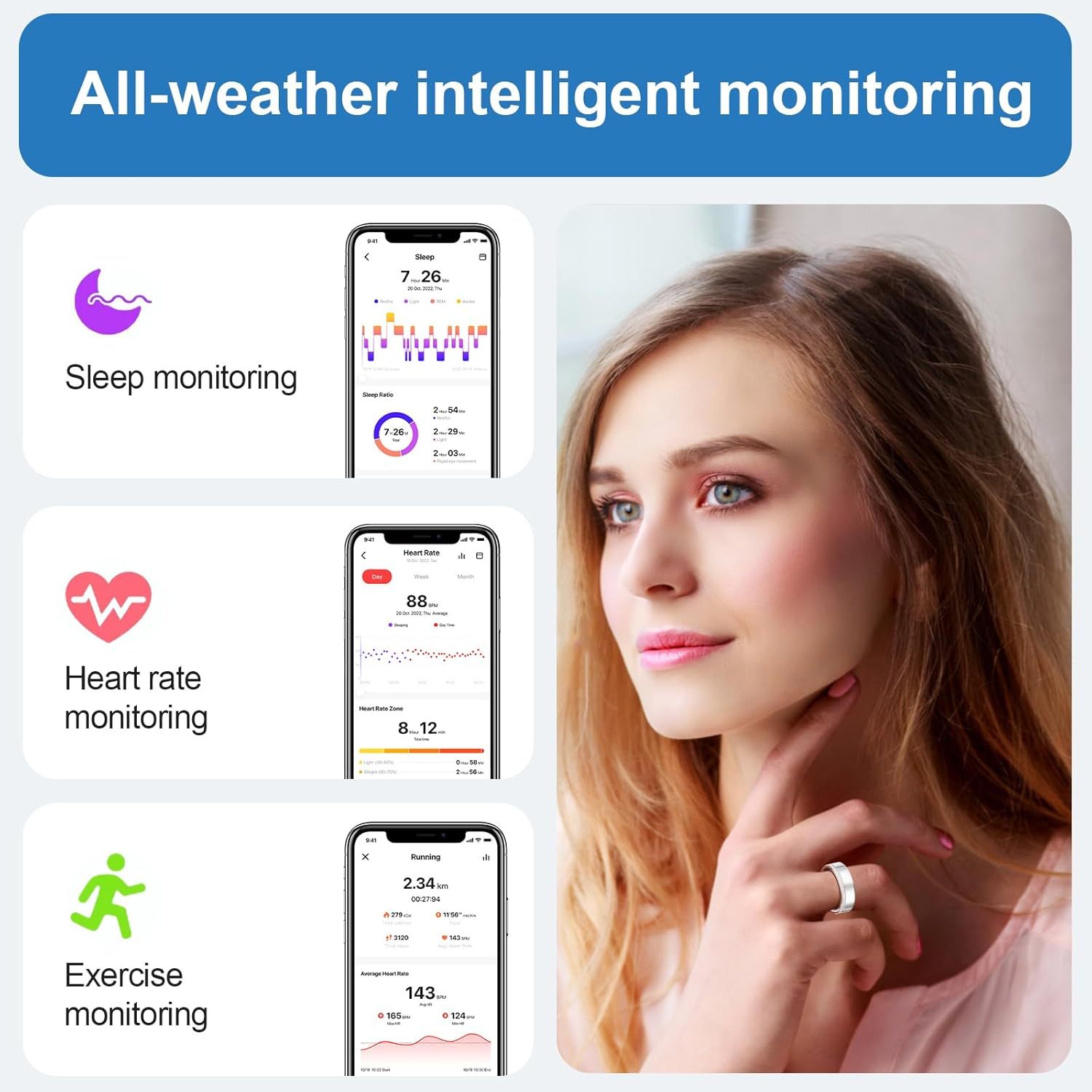Luxury Diamond Smart Health Ring