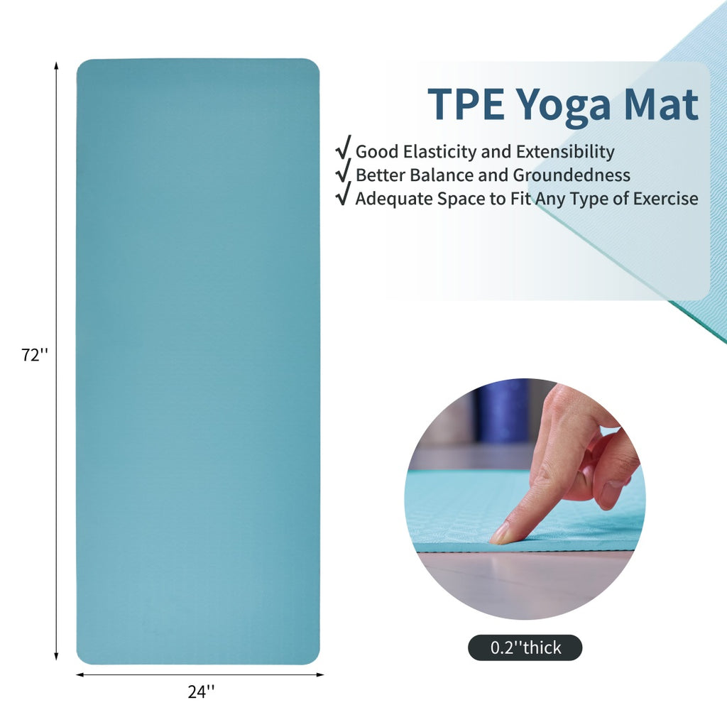 TPE Non-Slip Yoga Mat 72x24 (Green)
