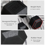 2x10kg Rubber Hex Dumbbell Set