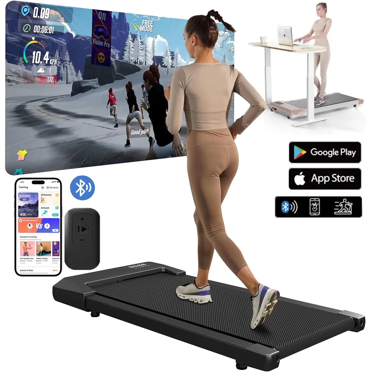 2.5HP Folding Treadmill with LCD Display