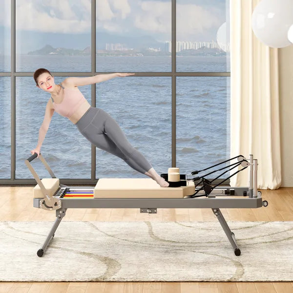 Foldable Pilates Reformer Machine – 330lbs
