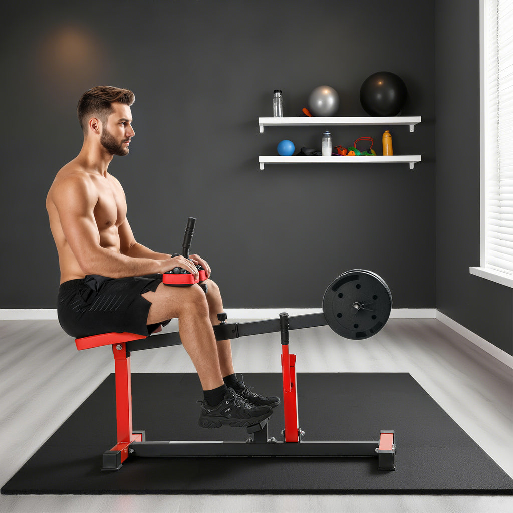 Adjustable Seated Calf Raise Machine – Red