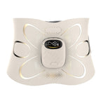 Heat Compress Fitness Massage Belt designed for relaxation with USB power and 3 adjustable gears in creamy-white color.